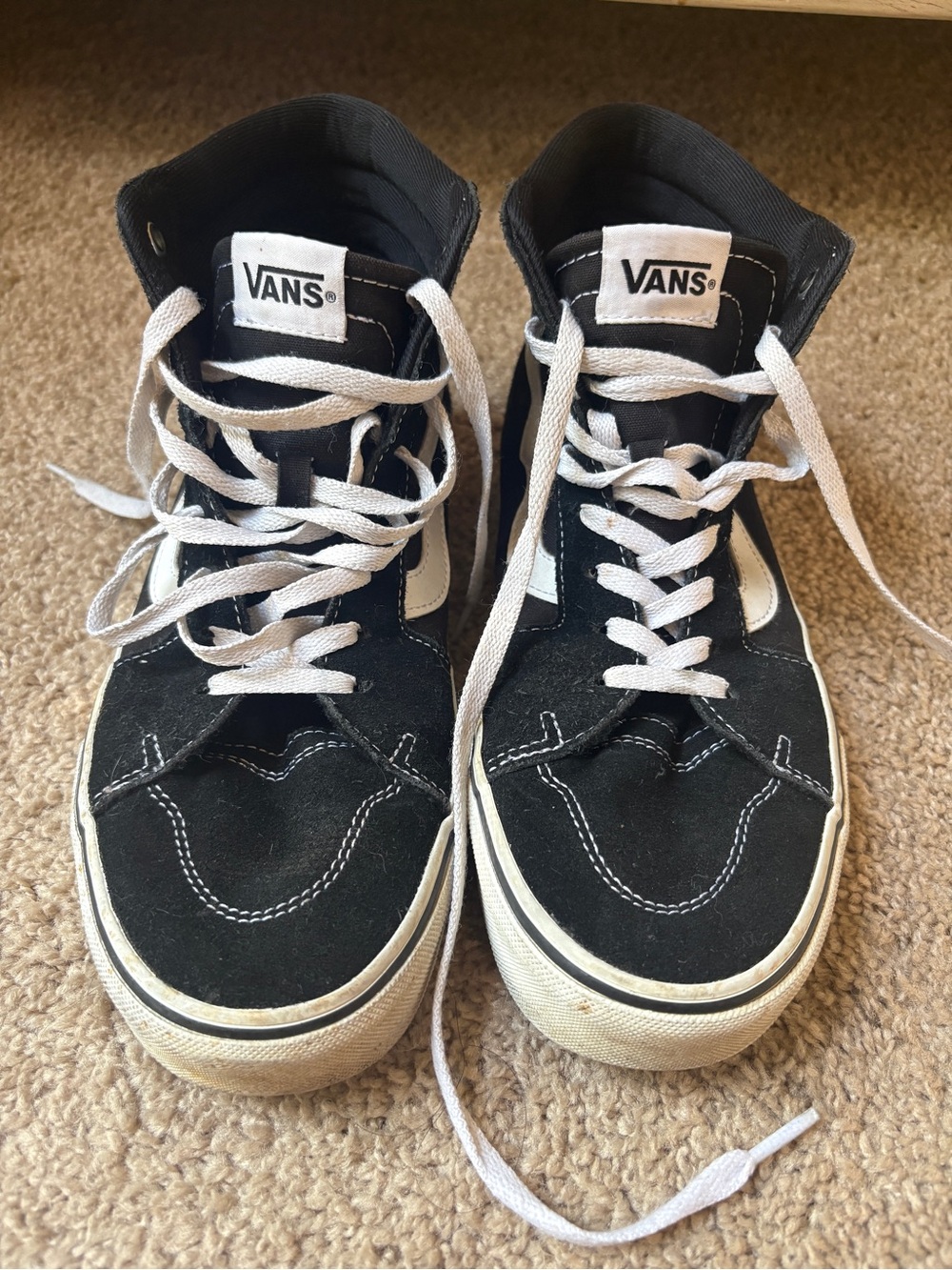 Vans Sk8-Hi High Top Black White Sneakers Skate Streetwear Men’s Size 9.5 Skater